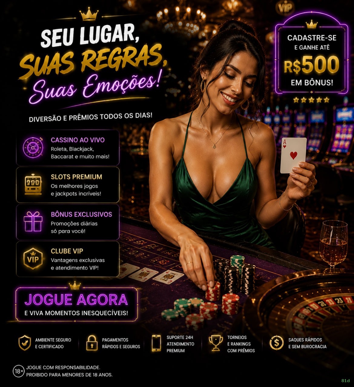 Métodos de pagamento aceitos na 81d